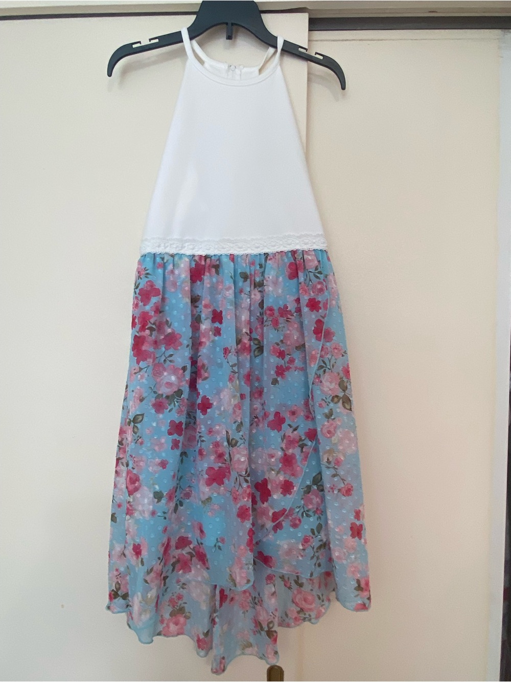 Speechless White and Aqua Floral Dress